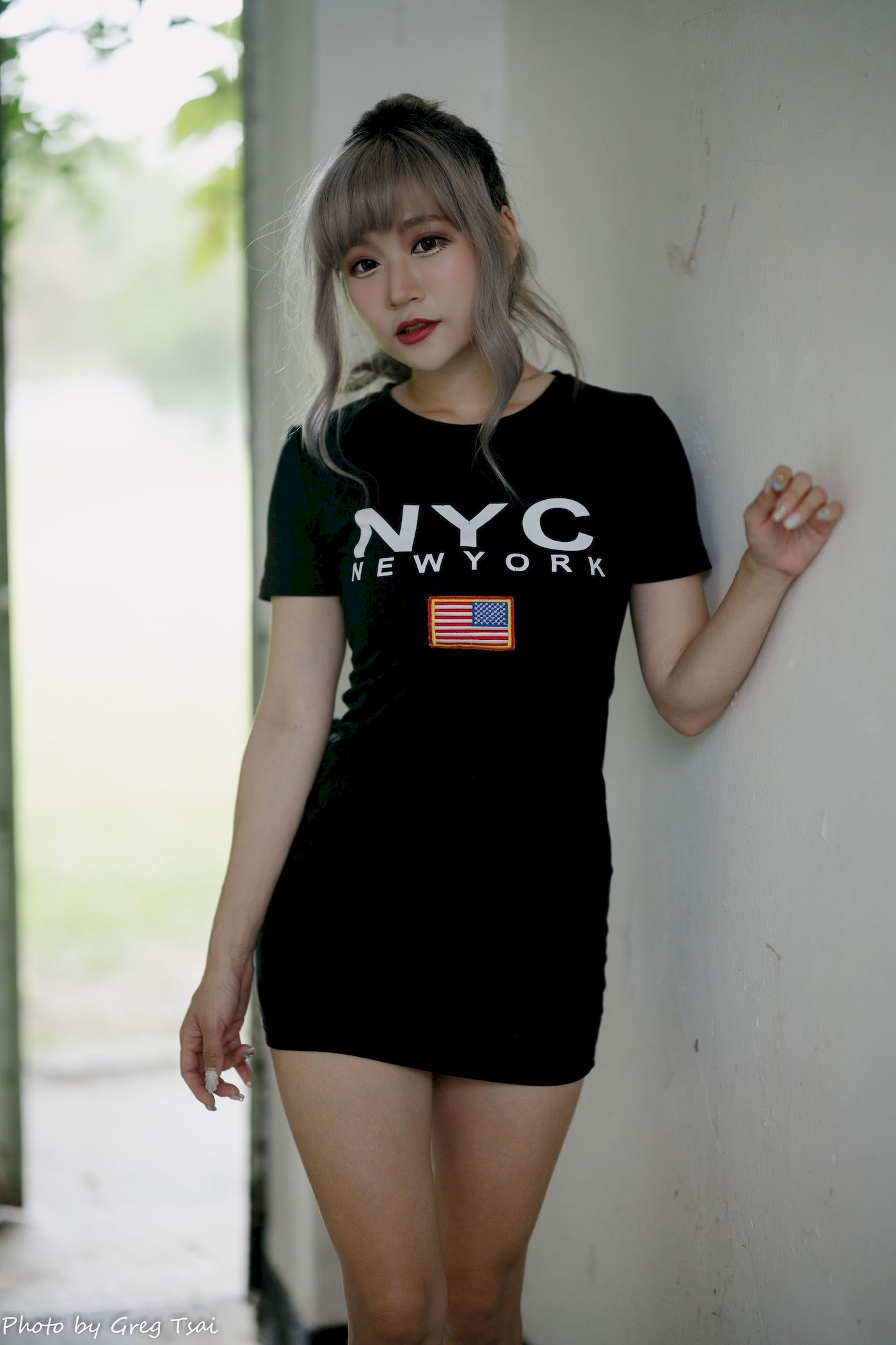 凯云黑色短裙修长美腿巧语嫣然运动风户外写真-御萝岛屿