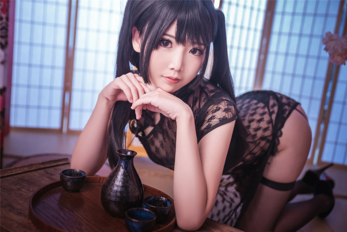 图片[6]-[Cosplay]面饼仙儿 – 黑丝情趣旗袍 – COSPLAY-御萝岛屿
