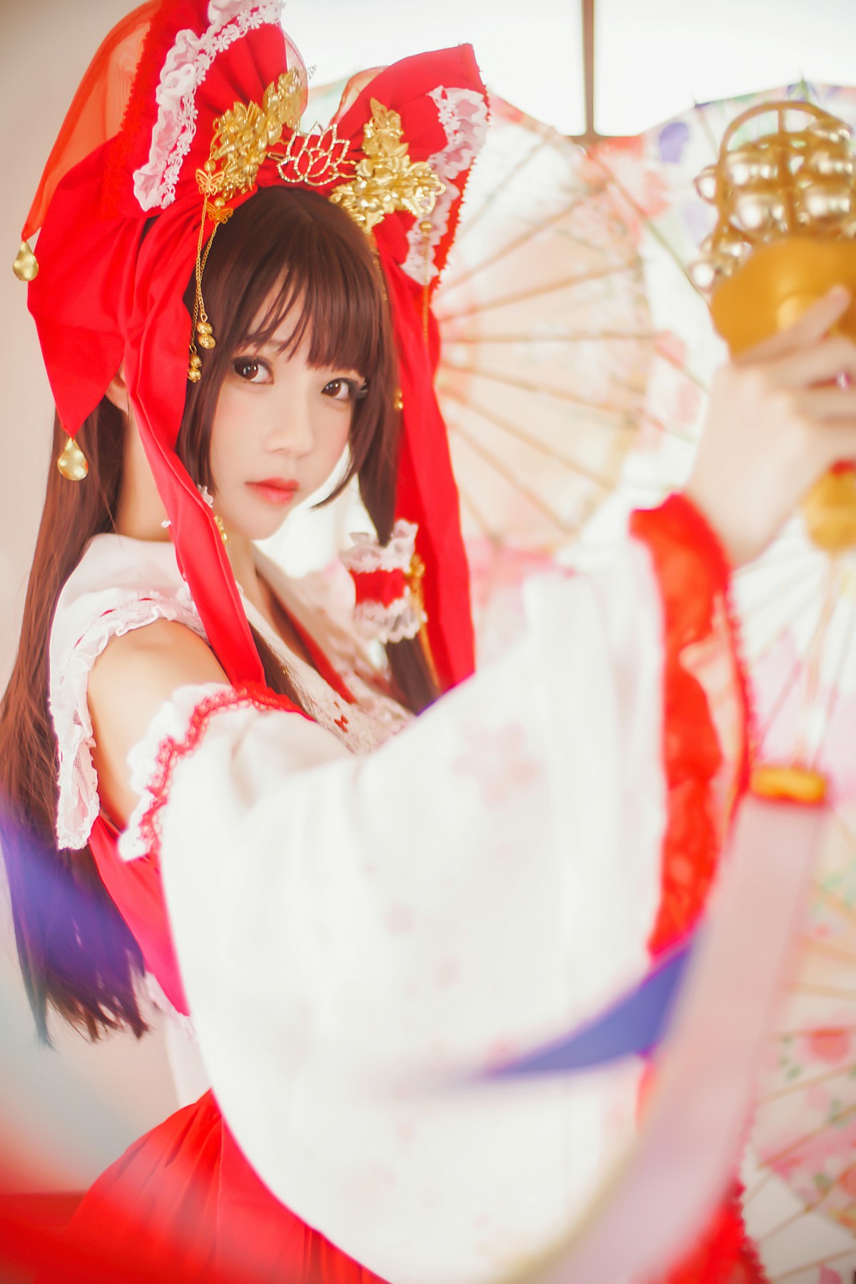 萝莉风COS 桜桃喵 – 灵梦 新年快乐 – COSPLAY-御萝岛屿