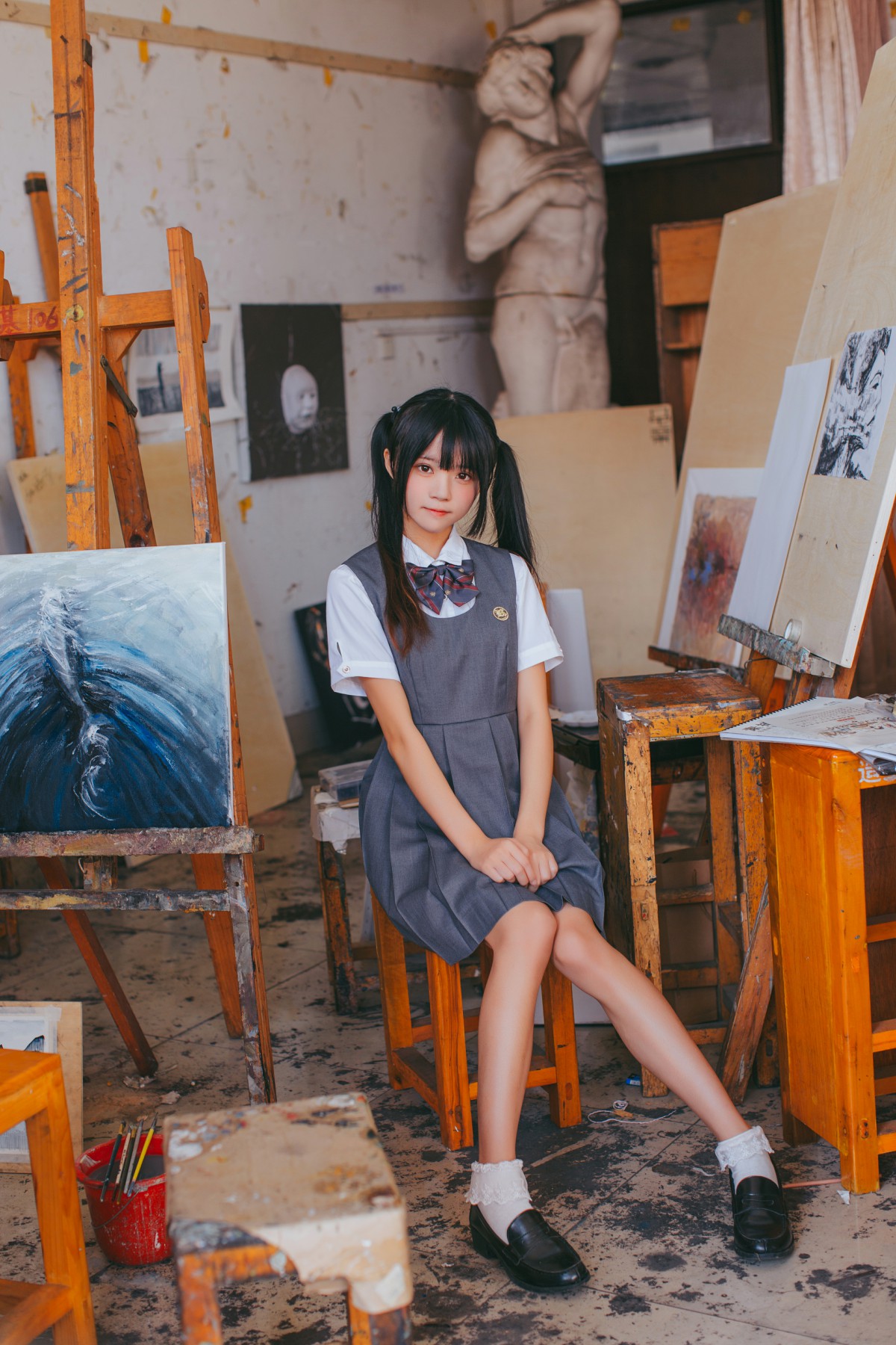 图片[4]-萝莉风COS 桜桃喵 – 画室少女 – COSPLAY-御萝岛屿