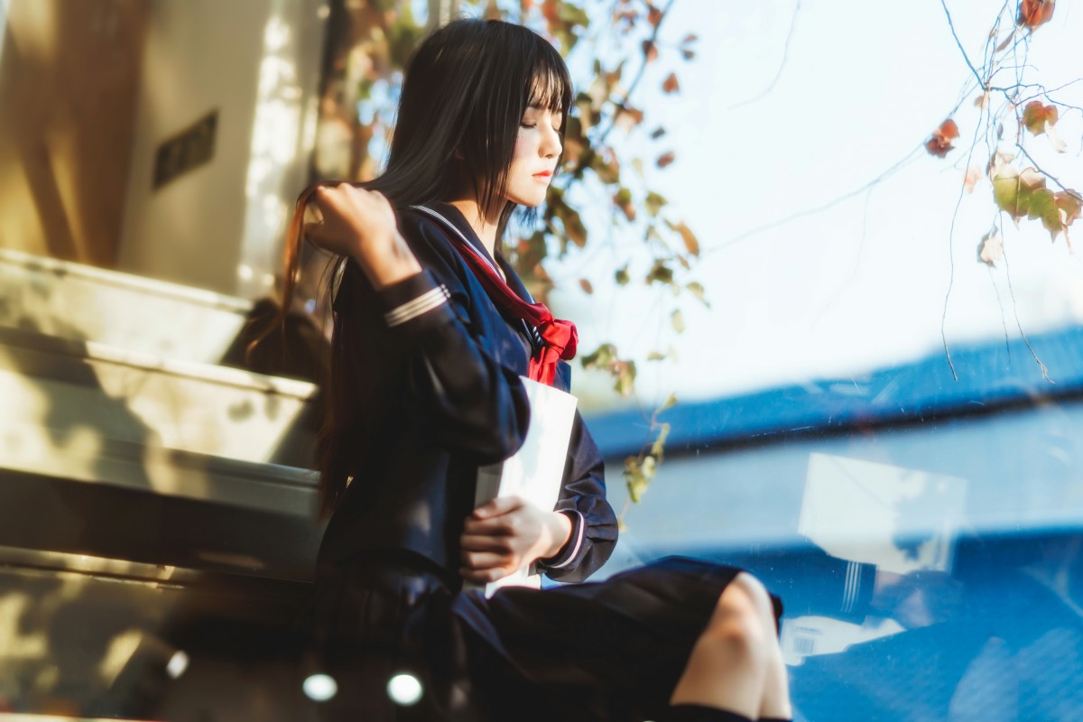 图片[6]-萝莉风COS 桜桃喵 – 黑色水手服 – COSPLAY-御萝岛屿