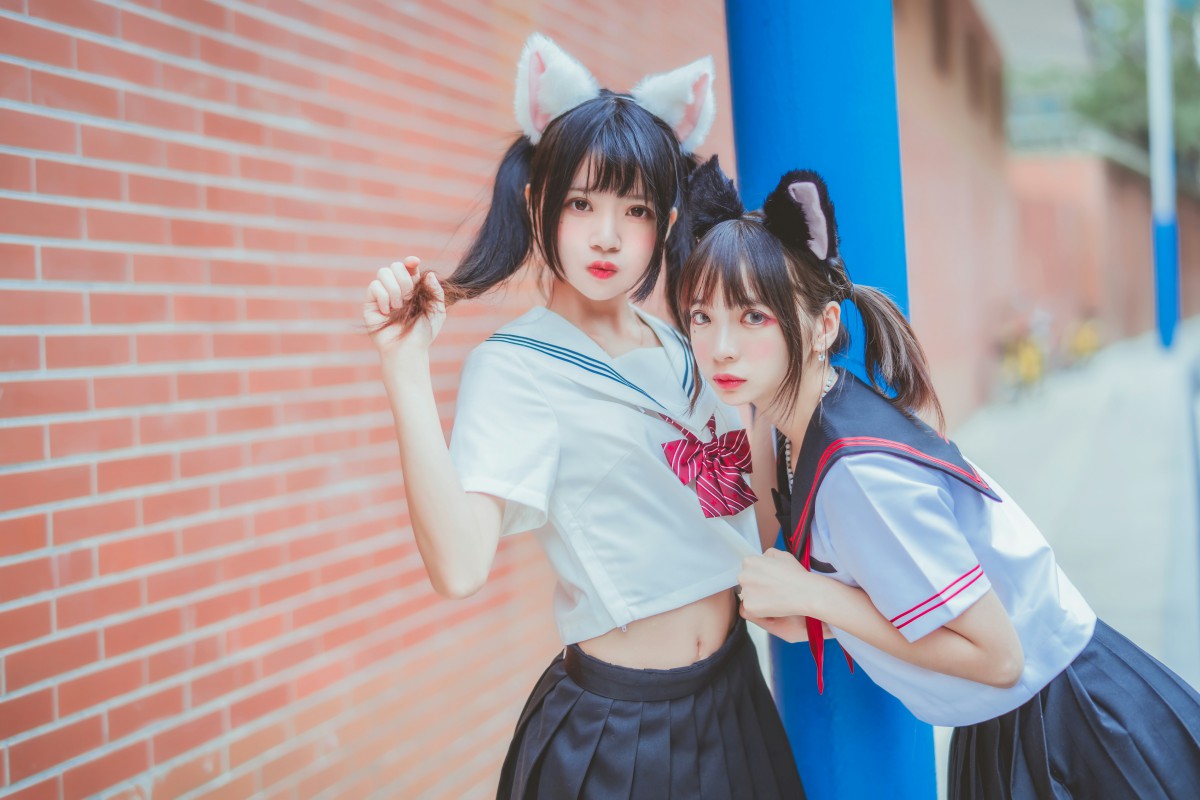 图片[14]-萝莉风COS 桜桃喵&amp;疯猫ss – JK百合2 – COSPLAY-御萝岛屿