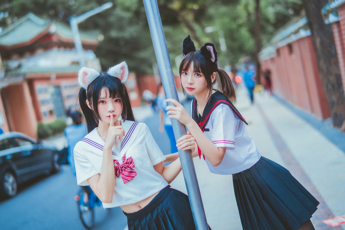图片[22]-萝莉风COS 桜桃喵&amp;疯猫ss – JK百合2 – COSPLAY-御萝岛屿