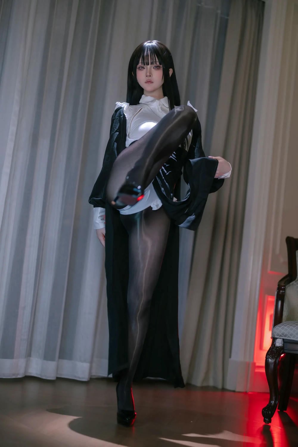 图片[3]-嶼魚 黑絲修女【40P】 – COSPLAY-御萝岛屿