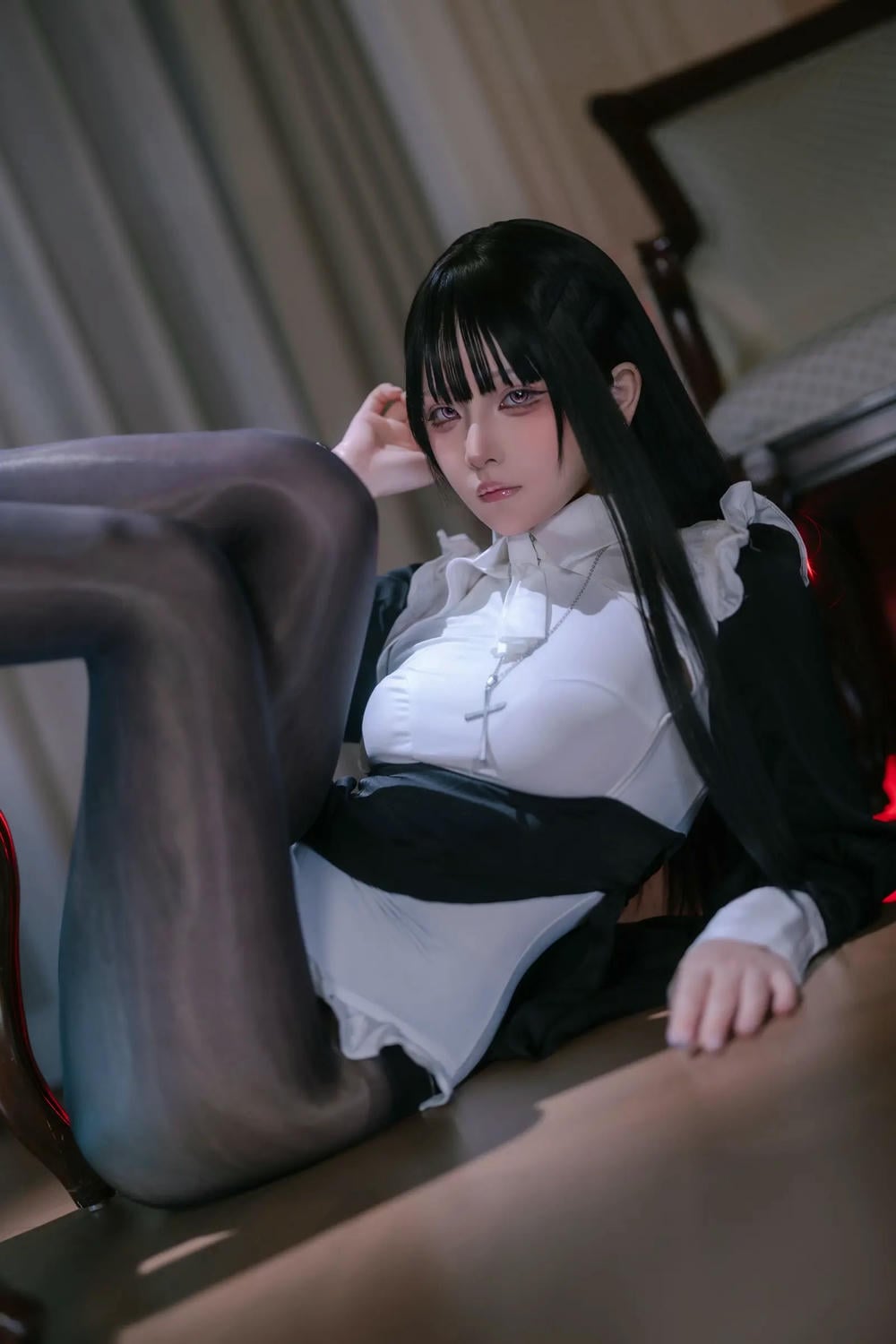 图片[24]-嶼魚 黑絲修女【40P】 – COSPLAY-御萝岛屿