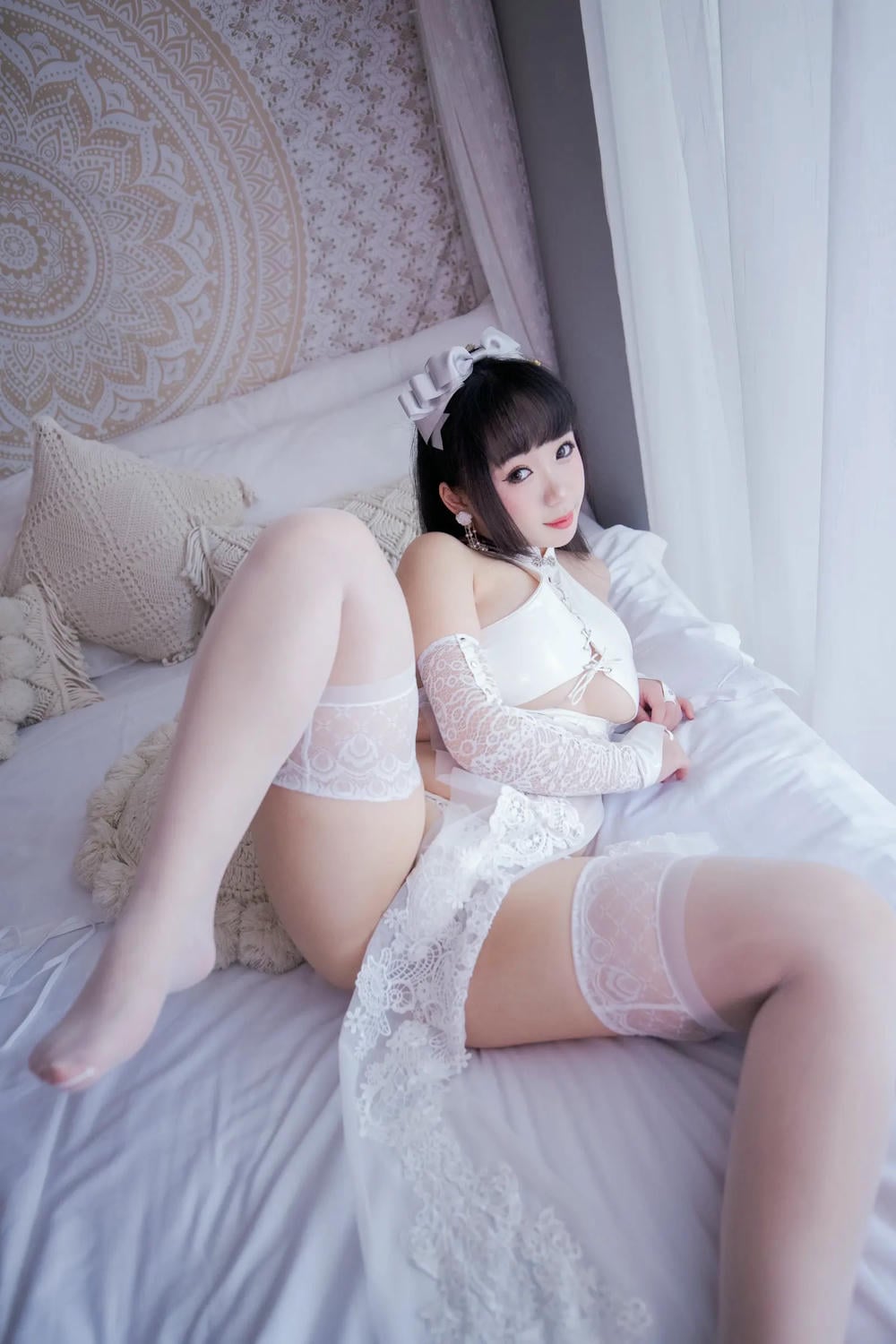 图片[56]-胡桃貓Kurumineko – 白靡煙旗袍 【106P】 – COSPLAY-御萝岛屿