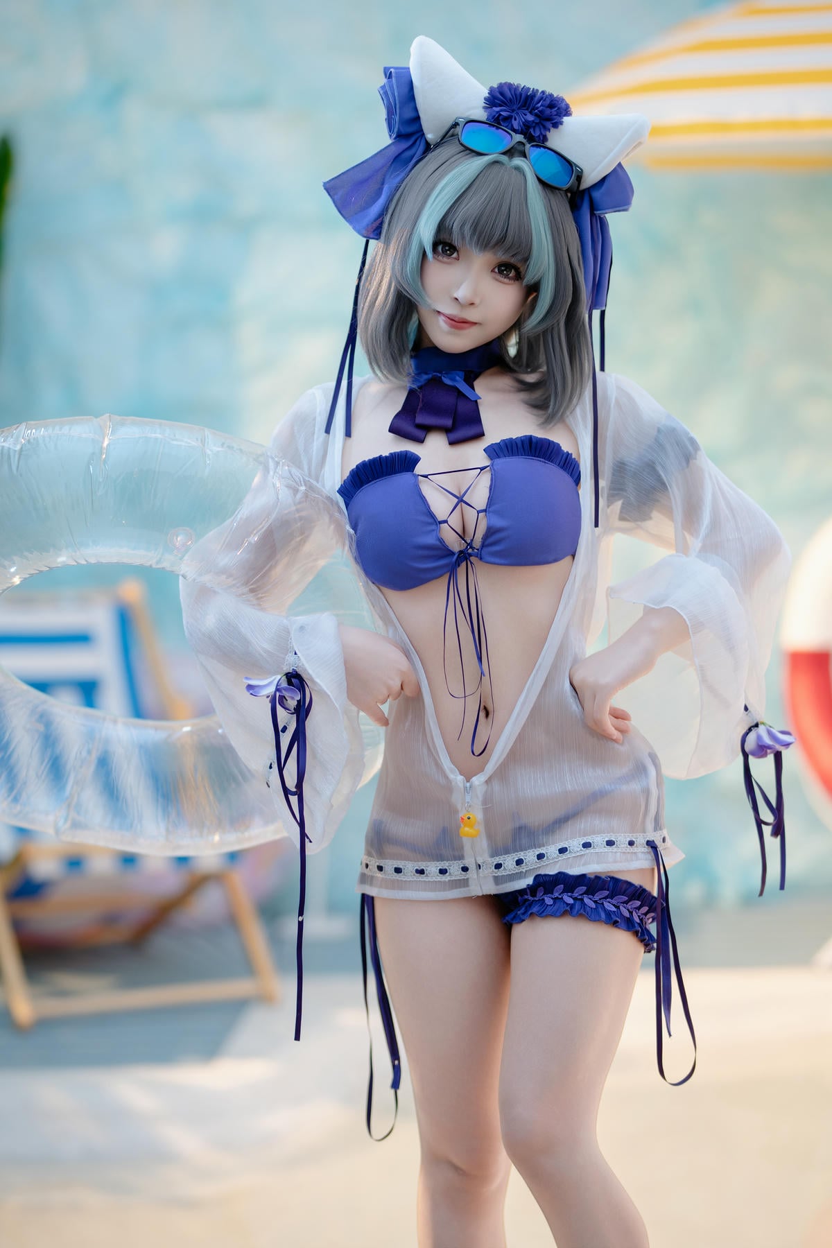 Bangni邦尼 cosplay Cheshire Swimsuit – Azur Lane【86P】 – COSPLAY-御萝岛屿